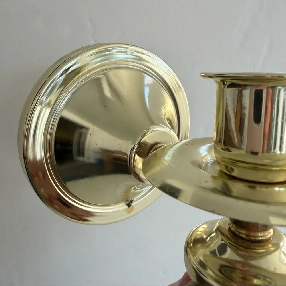 Vtg Cottagecore Home Interiors Homco Candle Sconce Wood Gold Toned Grannycore